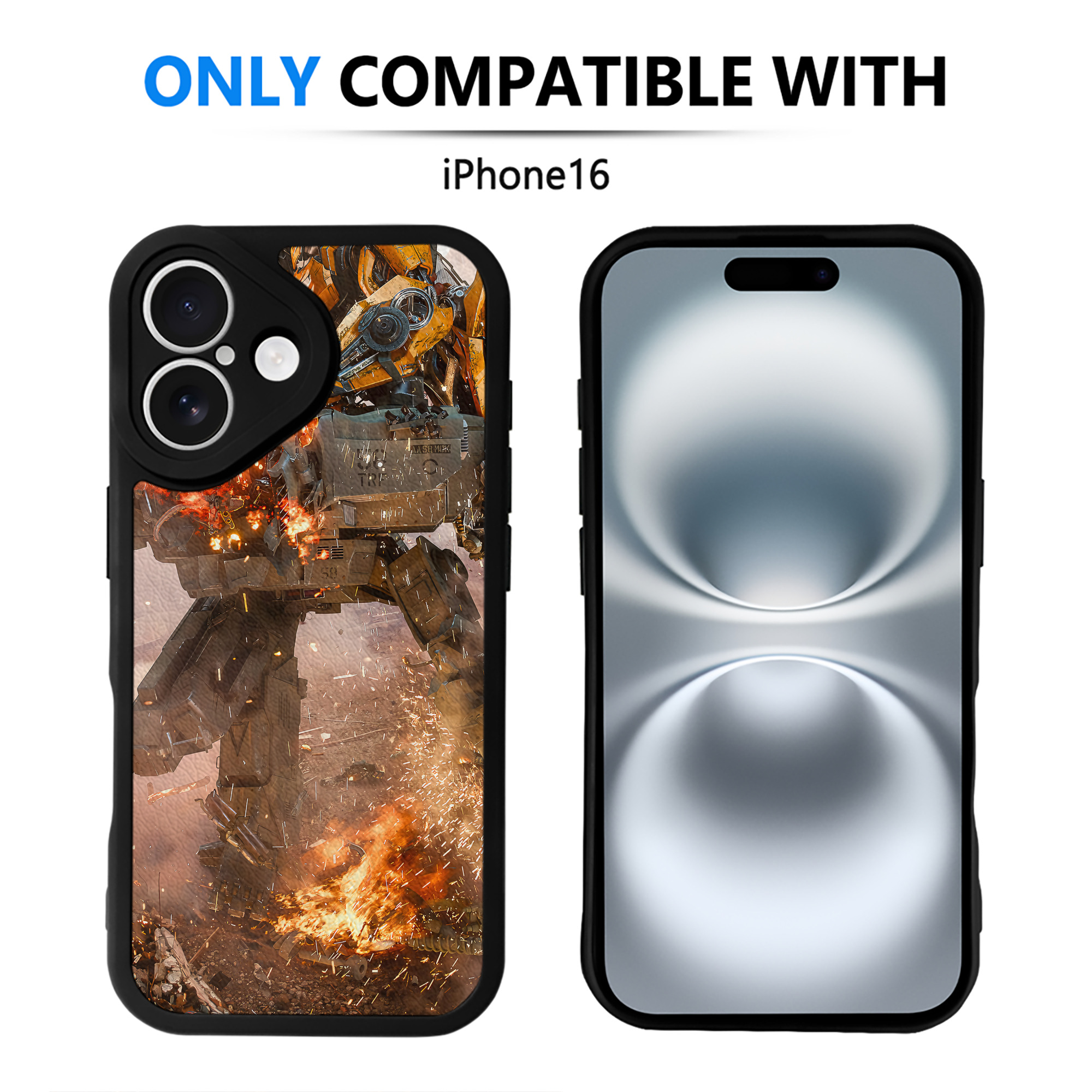（画像用） Transformers トランスフォーマー 【iPhone 16シリーズ対応】シリコンスマホケース（レザー調） 材質：シリコン